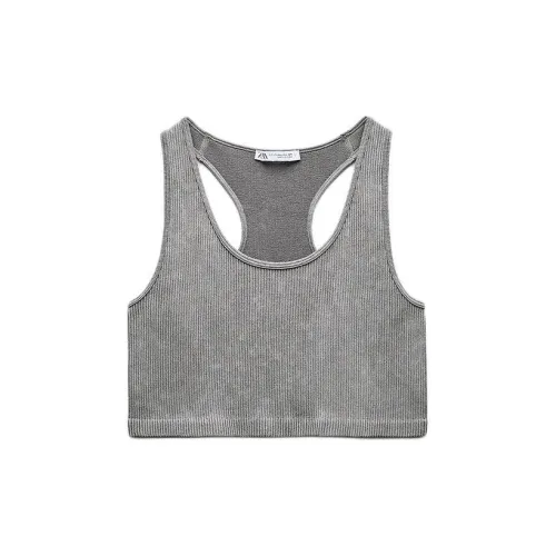 ZARA Tank Tops Women's Gray