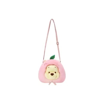 Disney Peach Winnie The Pooh Handheld Plush Crossbody Bag Shoulder Bag Doll Merch Shanghai Disney