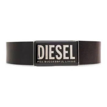DIESEL B Glossy Logo Plaque Belt