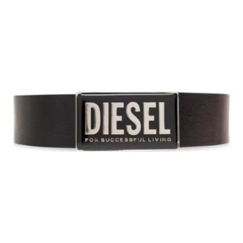 DIESEL B Glossy Logo Plaque Belt