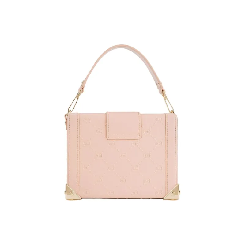 Elisabetta Franchi Patchwork Synthetic Leather Handbag Large Size Women's Pink-2