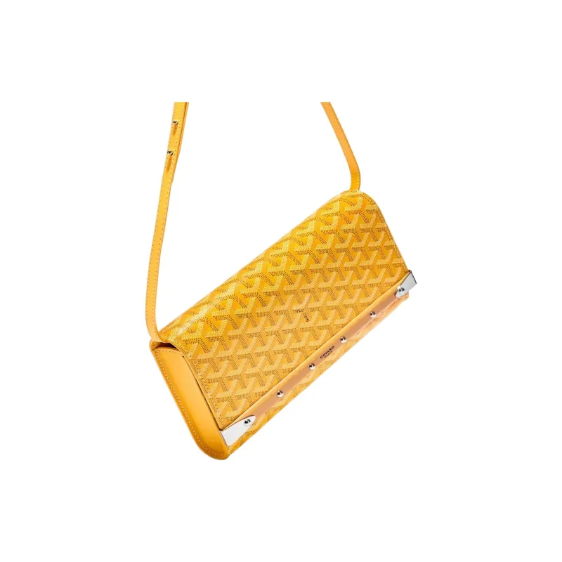GOYARD MONTE-CARLO Canvas With Calfskin One Shoulder Crossbody Clutches Small Size Unisex Yellow-2