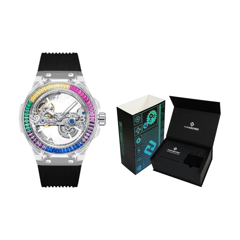 HANBORO Colorful Series Automatic Mechanical Movement Watch Women's Watch Cut Out Dial HBR986 HC-0