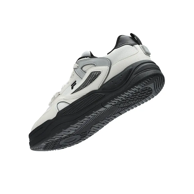 FILA FUSION BANK II Wear Resistant Low Top Skateboard Shoes Women's Black White-6