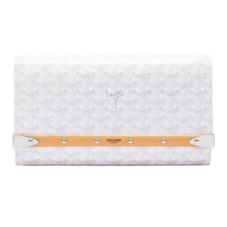 GOYARD MONTE-CARLO Canvas With Calfskin One Shoulder Crossbody Clutches Small Size Unisex White-0