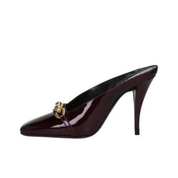 SAINT LAURENT LE MAILLON Closed Toe Slippers Women's Dark Red