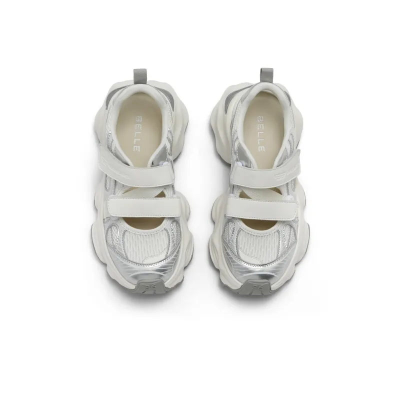 BELLE Low-Top Chunky Sneakers Women's 1Silver Gray-3