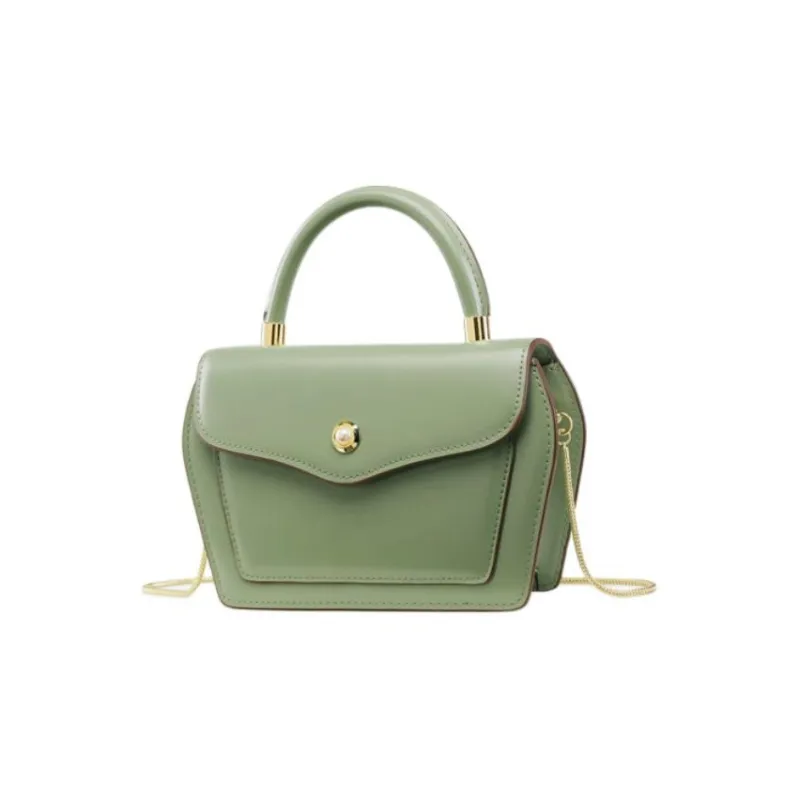 DEERE JACK Cow Leather Shoulder Bag Crossbody Bag Handbag Medium Size Women's Matcha Green-1