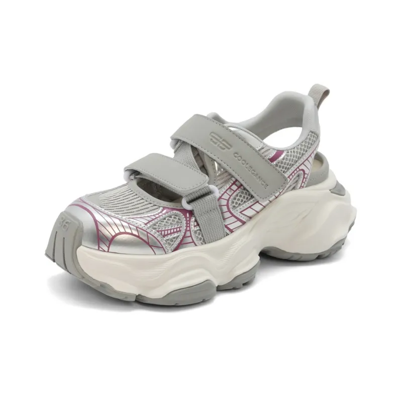 BELLE Low-Top Chunky Sneakers Women's 1Silver Gray-6