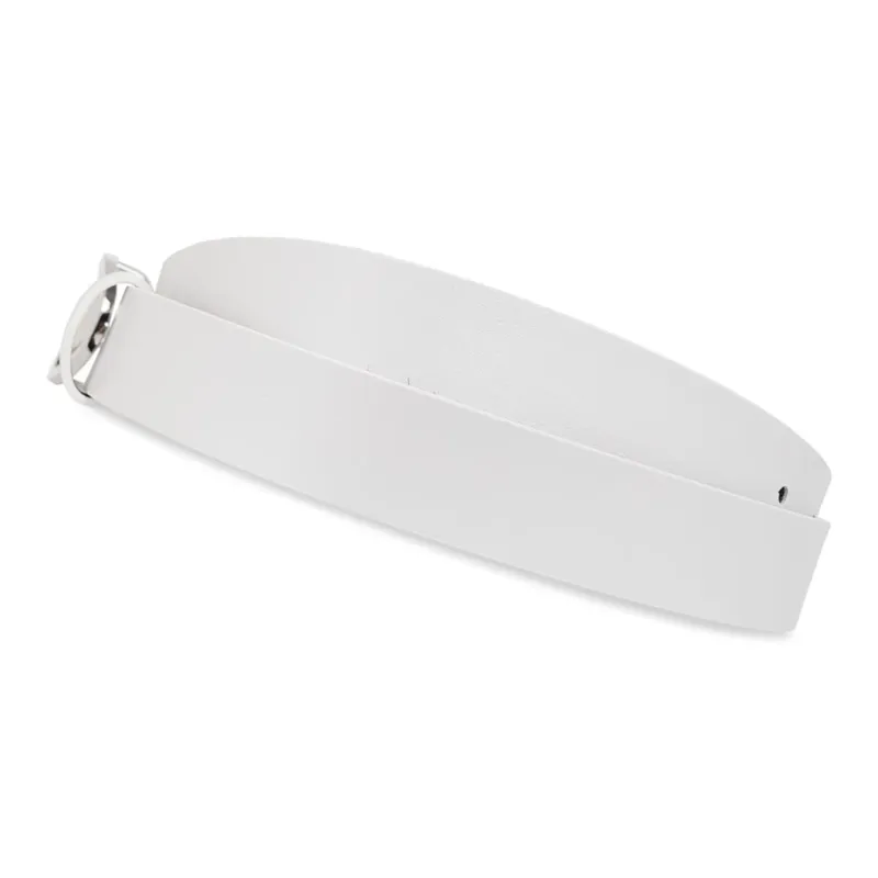 DIESEL Letter Logo Leather Belts Women's White-2