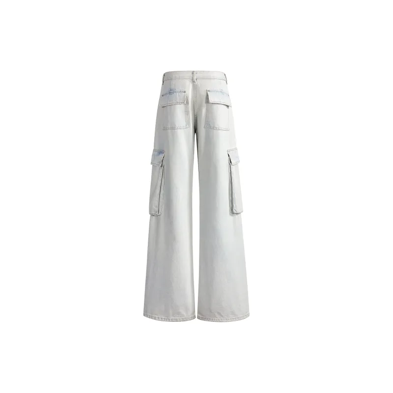 BENGEN Cargo Pants Unisex White-1