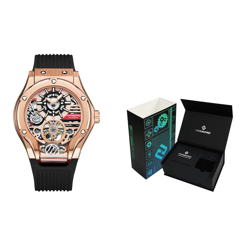 HANBORO Automatic Mechanical Movement Watch Men's Watches Cut-Out Dial HBR995-MH-1