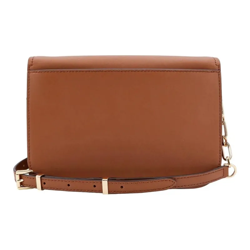 MICHAEL KORS Delancey Leather Crossbody Bag, Shoulder Bag Medium Size Women's Brown-2