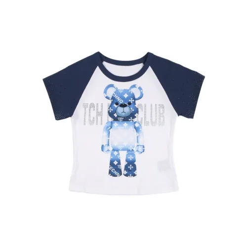 TCH T-Shirts Women's White Base With Blue Label