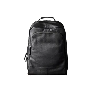 DOSRFINI Genuine Leather Top Grain Cow Leather Backpack Regular Men's Black