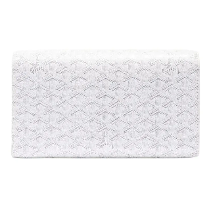 GOYARD MONTE-CARLO Canvas With Calfskin One Shoulder Crossbody Clutches Small Size Unisex White-4