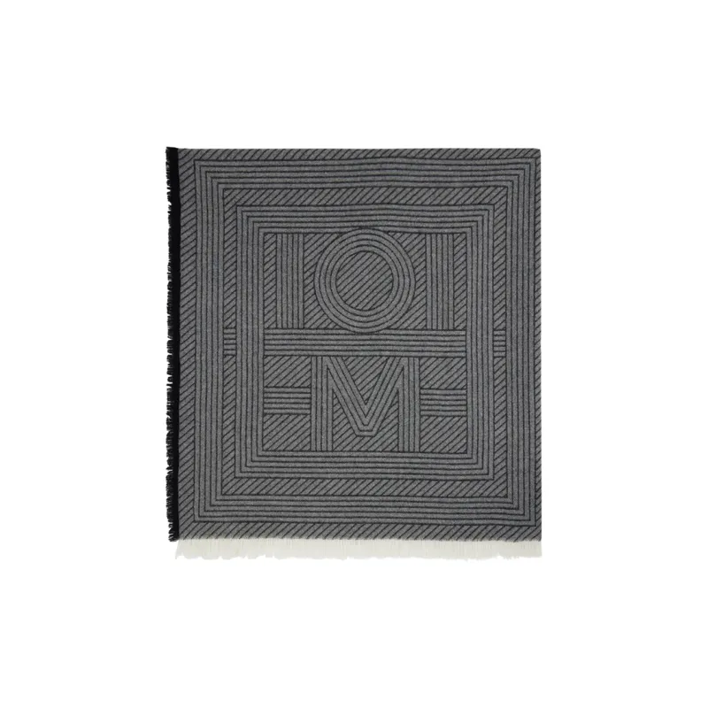 TOTEME Virgin Wool Knit Scarves Women's Gray-1