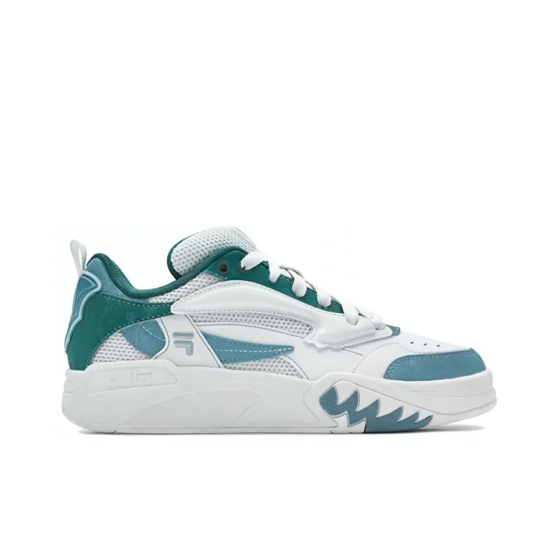 FILA Slip Resistant Low Top Vintage Basketball Shoes Women's White Green-1