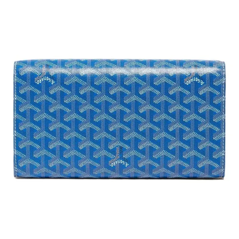 GOYARD MONTE-CARLO Canvas With Calfskin One Shoulder Crossbody Clutches Small Size Unisex Blue-2
