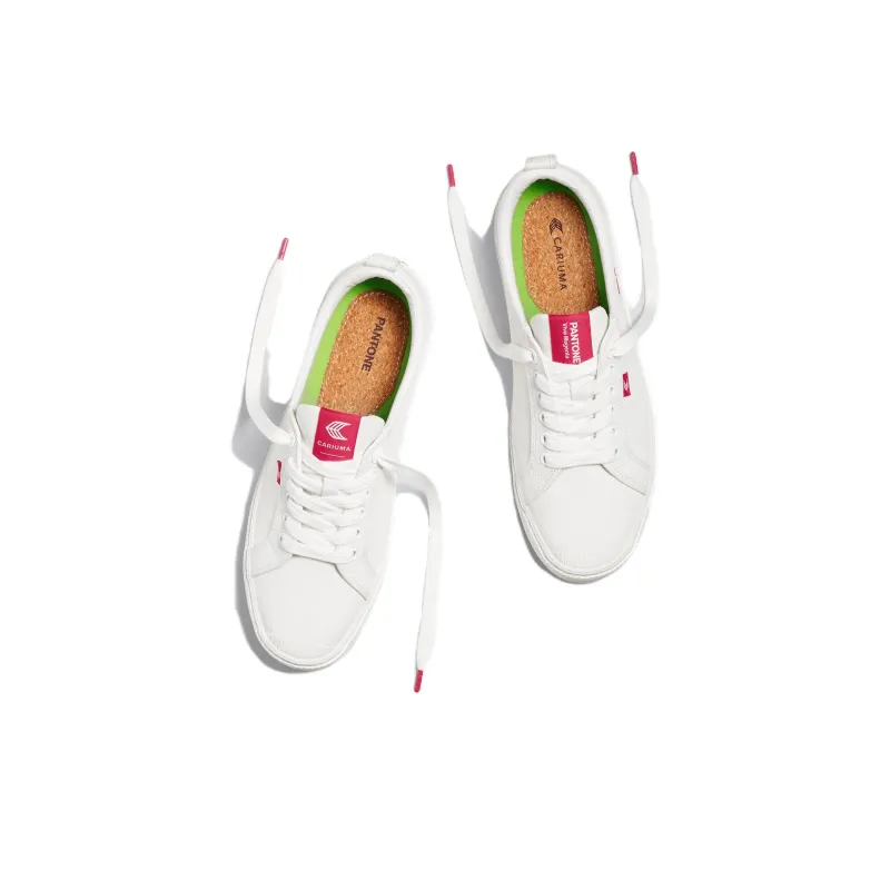 CARIUMA Low Top Canvas Shoes Unisex White Red-2
