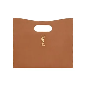 SAINT LAURENT Cow Leather Handbag Women's Brick & Deep Ebony