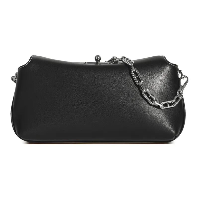 Cthulhu Cow Leather Detachable Chain Baguette Bag Medium Size Women's-7