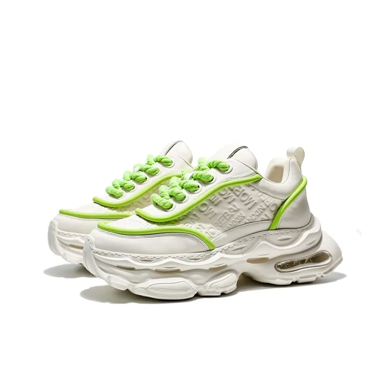 MOERBAI Breathable Lightweight Height Increasing Low-Top Chunky Sneakers Men's-2