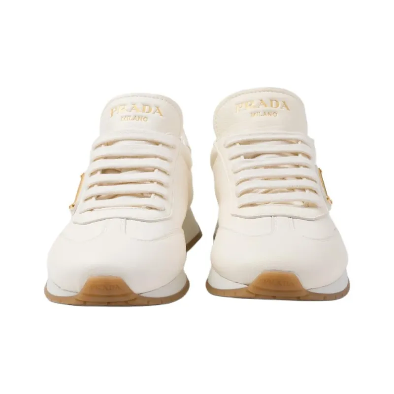 PRADA Triangle-logo Leather Sneakers-4