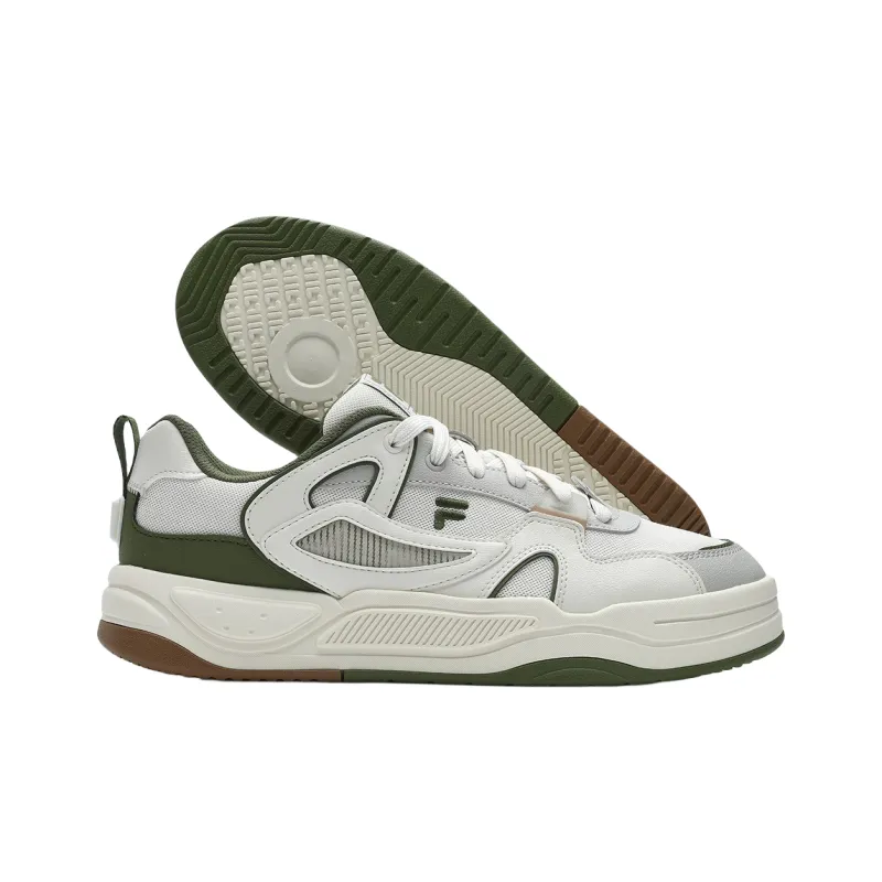 FILA FUSION BANK II Abrasion Resistant Low Top Skateboard Shoes Men's White-4