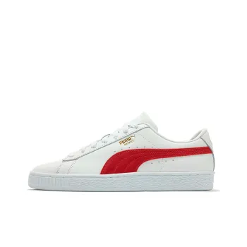PUMA Basket Classic 75Y Anti Slip Wear Resistant Low Top Skateboard Shoes Unisex White Red