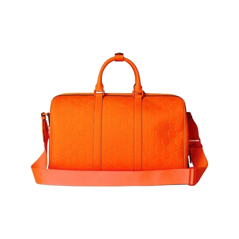 GUCCI Rubber Effect Leather Travel Bag Men's-3