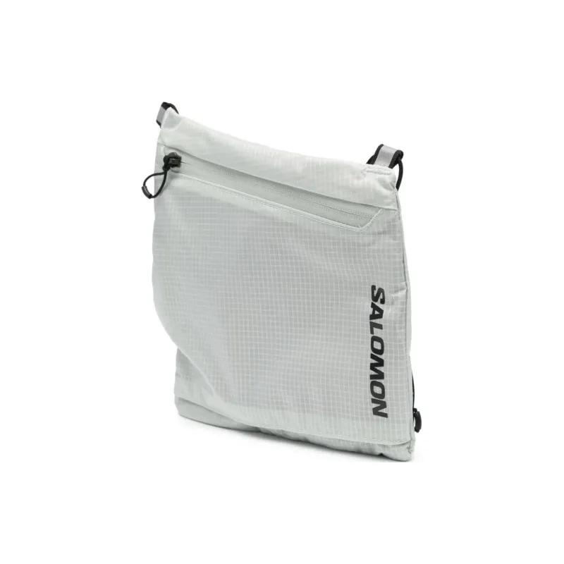 SALOMON Shoulder Bag, Crossbody Bag Nylon Light Gray & Black Men's-1