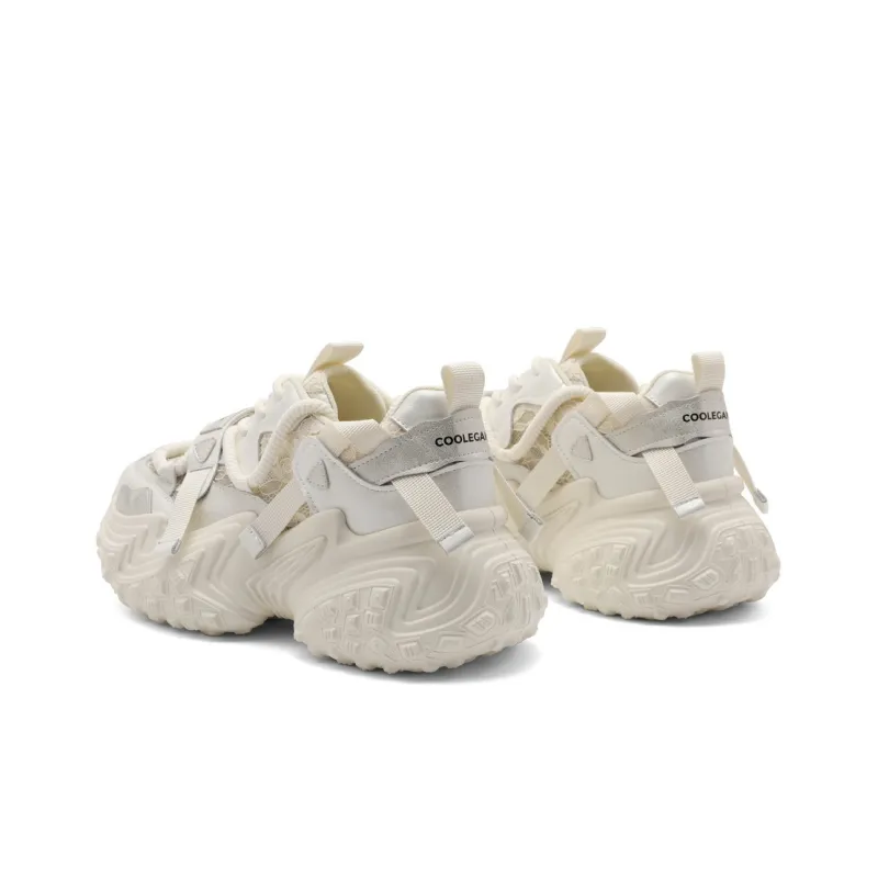 BELLE Cushioning Low-Top Chunky Sneakers Women's Purple Ecru-3