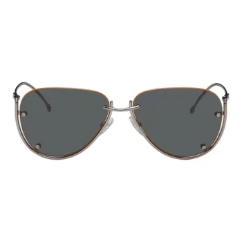 DIESEL Irregular Shape Sunglasses Unisex Gunmetal Gray