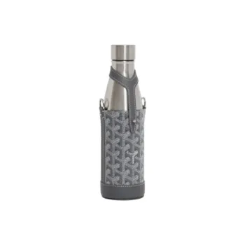 GOYARD YONNE Canvas With Calfskin Water Bottle Bag Shoulder Bag Crossbody Bag Medium Size Unisex Gray