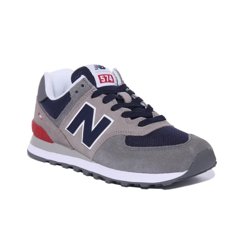 New Balance 574 Grey Navy Red-2