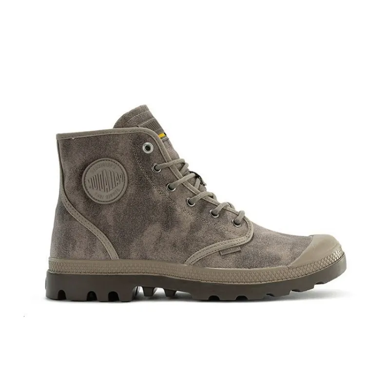 Palladium Pampa Canvas Shoes Unisex High Top Lunar Rock Gray-1