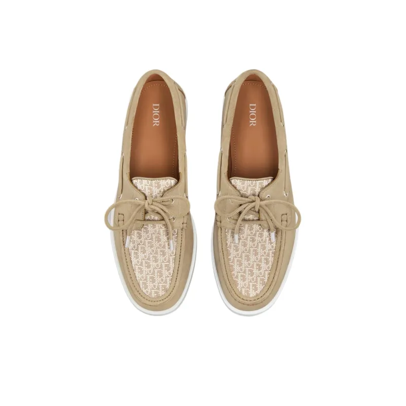 DIOR Granville OBLIQUE Boat Shoes Men's Brown-3