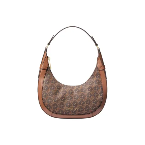 MICHAEL KORS Artificial Leather One Shoulder Handbags Small Size Women's Dark Brown & Acorn Brown