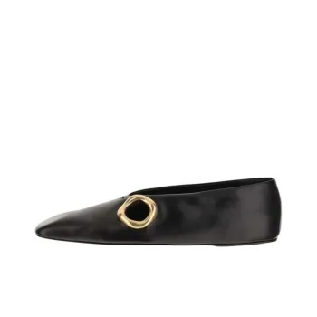 JIL SANDER Square-toe Leather Ballerinas