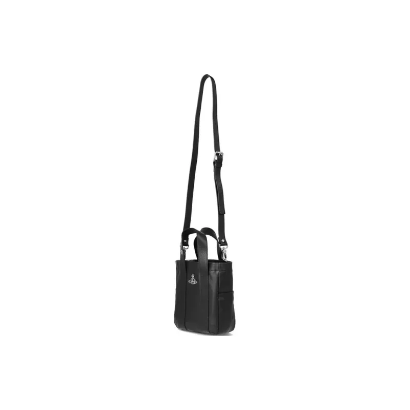 Vivienne Westwood Leather Combo Bag Tote Bag Shopping Bag Handbag Small Size Women's Black-6