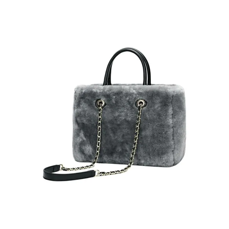 DEERE JACK Wool Shoulder Bag, Crossbody Bag, Handbag Tubas Women's Gray-1