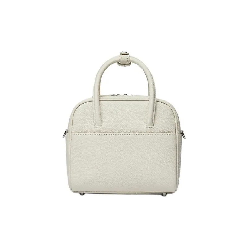 MESCOLATO Cow Leather Shoulder Bag Crossbody Bag Handbag Small Size Women's Milkshake White-5
