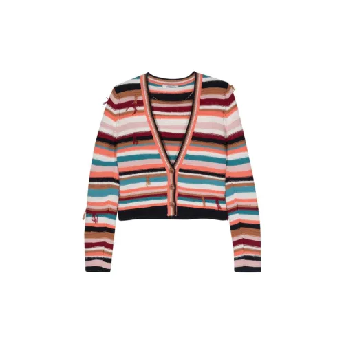 DOROTHEE SCHUMACHER Distressed-finish Striped Cardigan