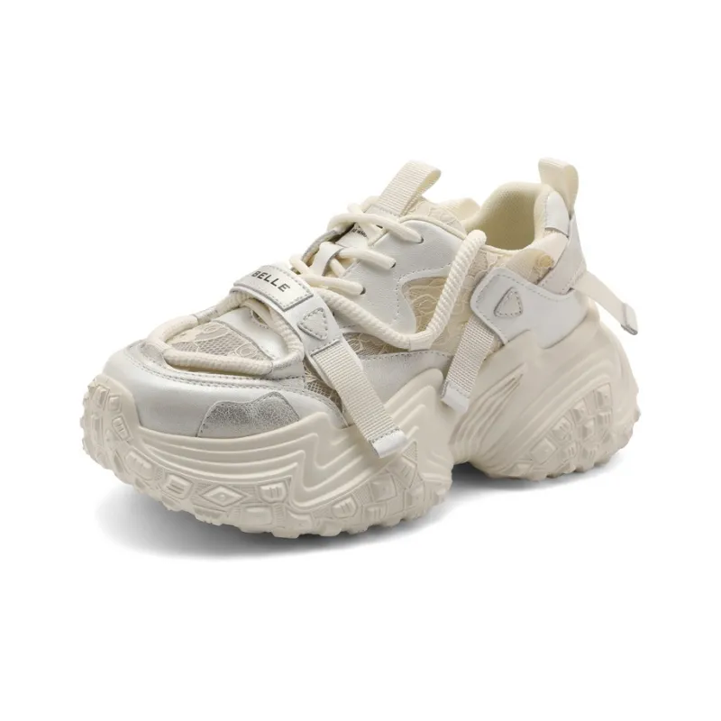 BELLE Cushioning Low-Top Chunky Sneakers Women's Purple Ecru-1