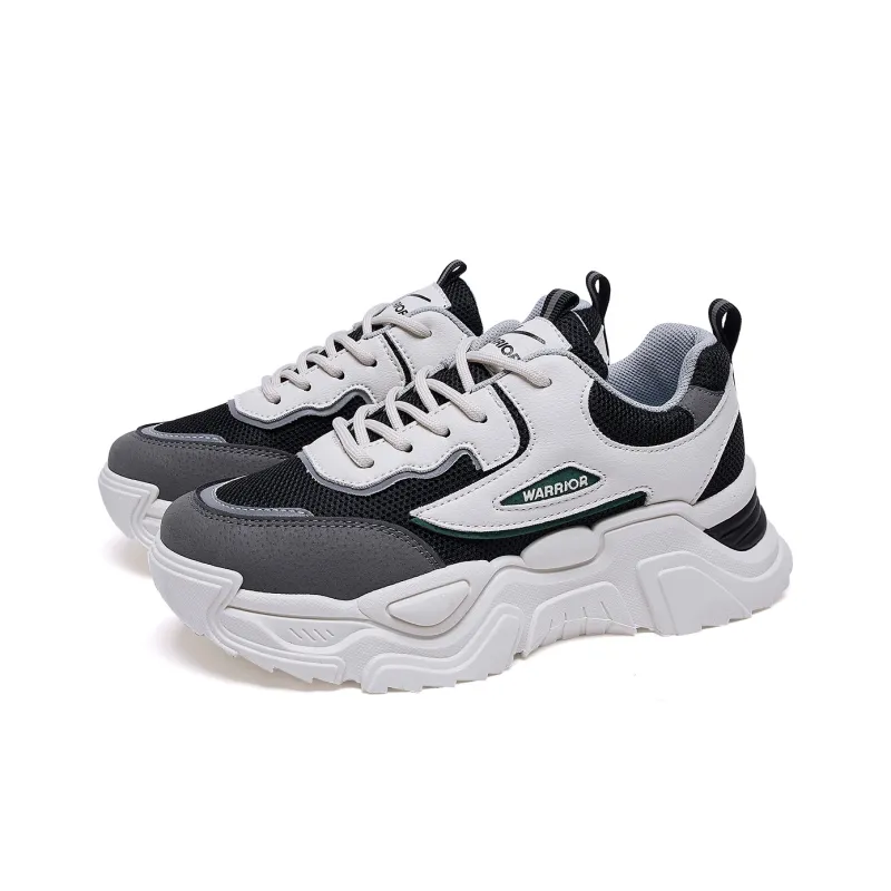 Warrior Slip Resistant Breathable Lightweight Height Increasing Low Top Chunky Sneakers Women's-2
