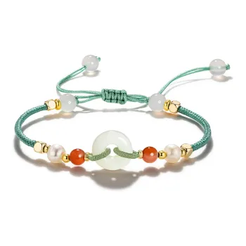 North Cain Hetian Jade Bracelets Unisex Pale Greenish White Jade