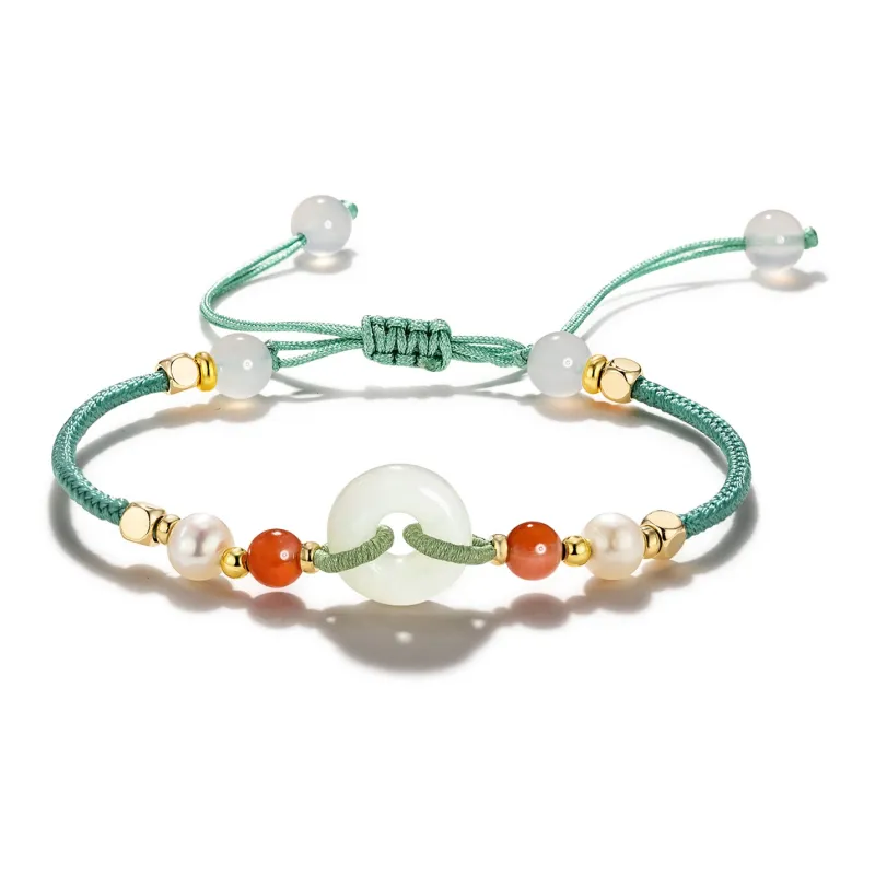 North Cain Hetian Jade Bracelets Unisex Pale Greenish White Jade-0