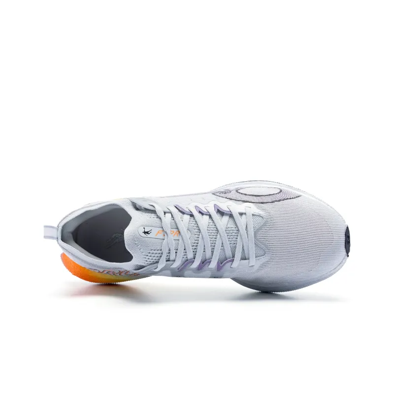 QIAODAN Feiteng PRO Cushioned Slip Resistant Abrasion Resistant Low Top Long Distance Running Shoes Men's Gray Silver-3