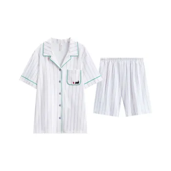 FENTENG Pajama Set Women's Elegant White